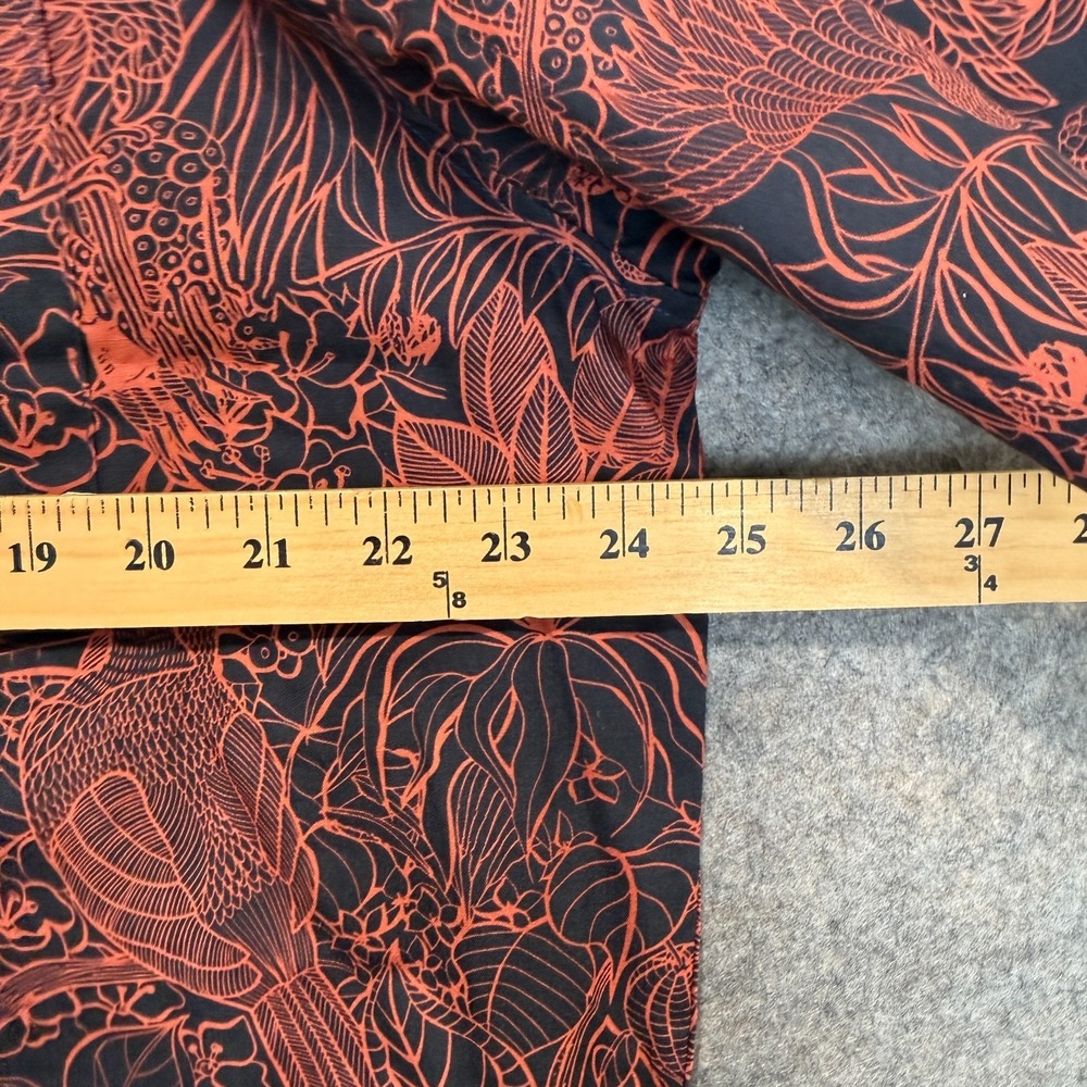 Yiumi Tropical Bird Hawaiian Shirt Mens Large Aloha‎ Breathable Button Tee Red - Picture 9 of 12
